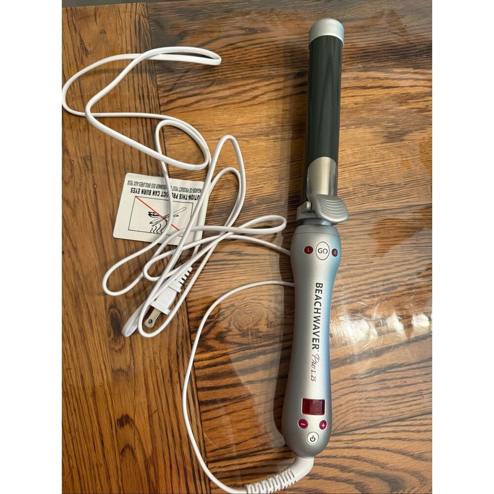 Beachwaver Pro 1.25 Barrel Professional Rotating Curling Iron with Silver Handle